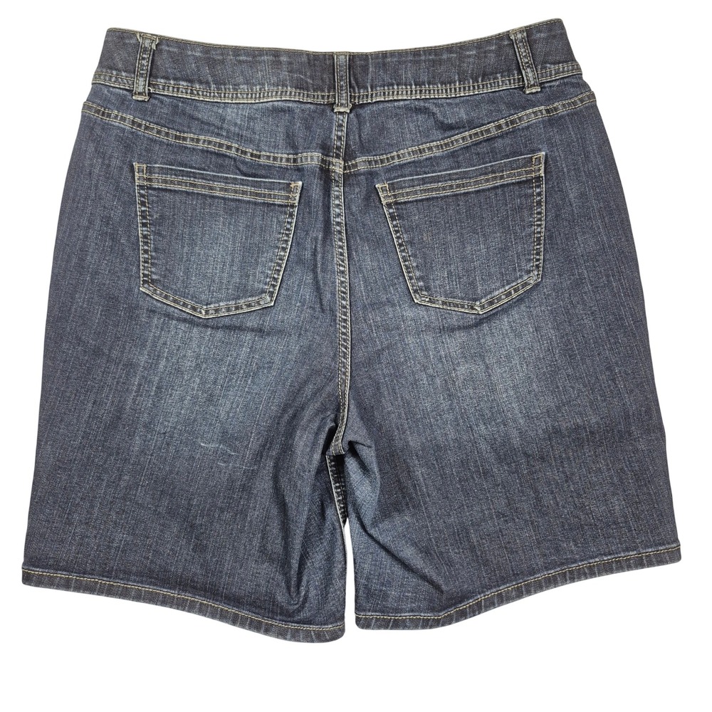 Lane Bryant Bermuda Denim Shorts Tight Tummy Womens Size 16 Dark Wash Stretch - Picture 5 of 7